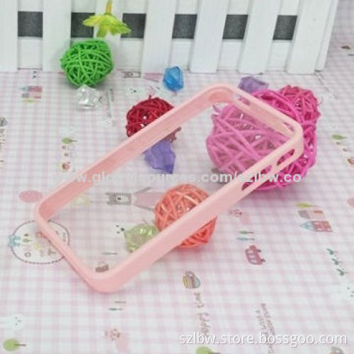 TPU Magenta Frame Transparent Protective Cover for iPhone 5/5S, Lightweight and Stylish Design